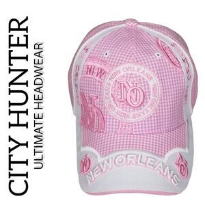 CityHunter New Orleans UltimatP Headwear Pink White Checker Hat
